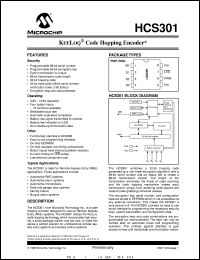 datasheet for HCS301T-I/P by Microchip Technology, Inc.