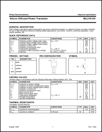 datasheet for BUJ101AX by Philips Semiconductors