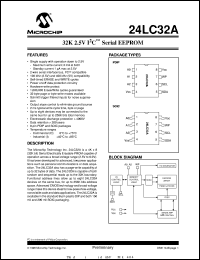 datasheet for 24LC32A-I/P by Microchip Technology, Inc.