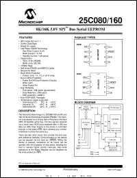datasheet for 25C080-E/P by Microchip Technology, Inc.