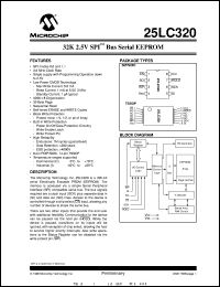 datasheet for 25LC320-/P by Microchip Technology, Inc.
