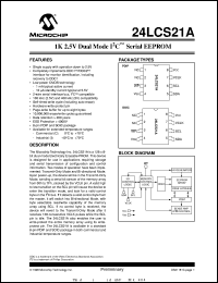 datasheet for 24LCS21A-/P by Microchip Technology, Inc.