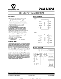 datasheet for 24AA32A-/P by Microchip Technology, Inc.