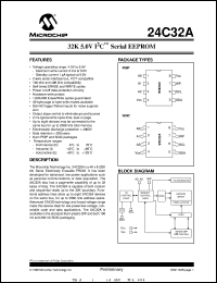 datasheet for 24C32A-I/P by Microchip Technology, Inc.