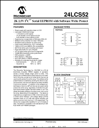 datasheet for 24LCS52-/P by Microchip Technology, Inc.
