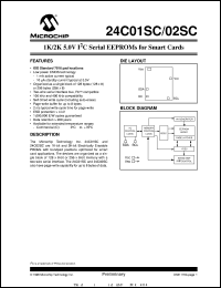 datasheet for 24C01SC-/S by Microchip Technology, Inc.