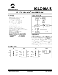 datasheet for 93LC46BT-/SN by Microchip Technology, Inc.
