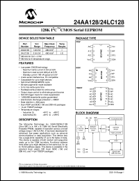 datasheet for 24AA128-I/P by Microchip Technology, Inc.