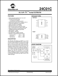 datasheet for 24C01C-/P by Microchip Technology, Inc.