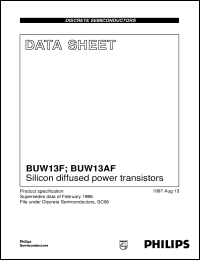 datasheet for BUW13AF by Philips Semiconductors