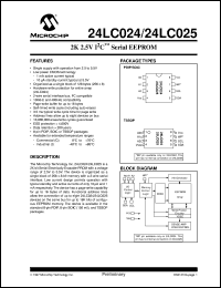 datasheet for 24LC025-I/P by Microchip Technology, Inc.