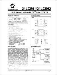 datasheet for 24LCS62-/SN by Microchip Technology, Inc.