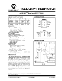 datasheet for 25AA640-/SN by Microchip Technology, Inc.