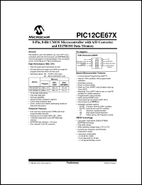 datasheet for PIC12CE673-04/JW by Microchip Technology, Inc.