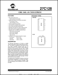 datasheet for 27C128-15I/P by Microchip Technology, Inc.