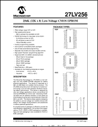 datasheet for 27LV256-20/P by Microchip Technology, Inc.