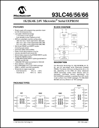 datasheet for 93LC46XT-I/SN by Microchip Technology, Inc.