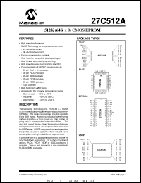 datasheet for 27C512A-10E/SO by Microchip Technology, Inc.