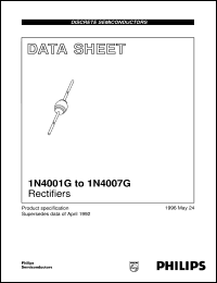 datasheet for 1N4001G by Philips Semiconductors