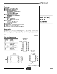 datasheet for AT28C64X-12JC by ATMEL Corporation