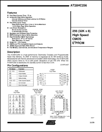 datasheet for AT28HC256-70JC by ATMEL Corporation