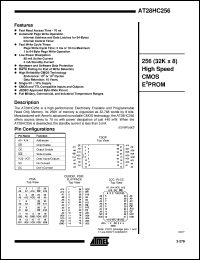 datasheet for AT28HC256-90PI by ATMEL Corporation