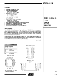 datasheet for AT27C512R-45JC by ATMEL Corporation