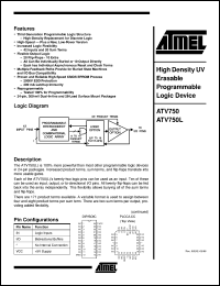 datasheet for ATV750-20LM by ATMEL Corporation