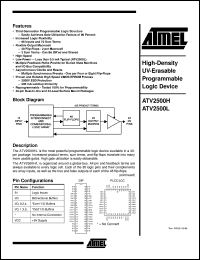 datasheet for ATV2500H-25PC by ATMEL Corporation