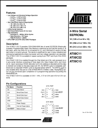 datasheet for AT59C11W-10SC by ATMEL Corporation