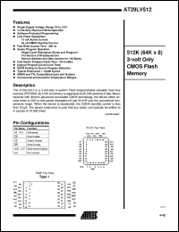 datasheet for AT29LV512-15JC by ATMEL Corporation