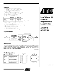 datasheet for AT22LV10-20JC by ATMEL Corporation