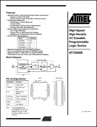 datasheet for ATV2500B-15KI by ATMEL Corporation