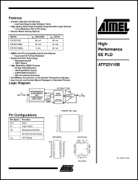 datasheet for ATF22V10B-10JI by ATMEL Corporation