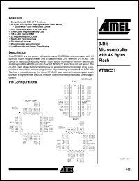 datasheet for AT89C51-12JI by ATMEL Corporation