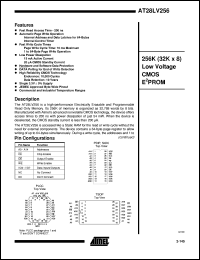 datasheet for AT28LV256-20JC by ATMEL Corporation