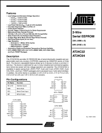 datasheet for AT24C64-10SC-2.7 by ATMEL Corporation