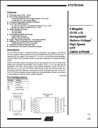 datasheet for AT27BV040-12TC by ATMEL Corporation