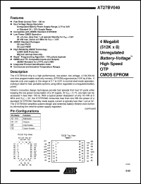datasheet for AT27BV040-15JC by ATMEL Corporation