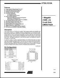 datasheet for AT29LV010A-15JC by ATMEL Corporation