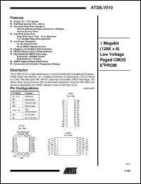 datasheet for AT28LV010-20JC by ATMEL Corporation