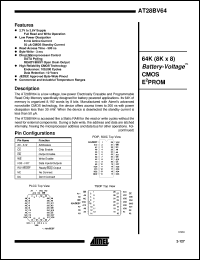datasheet for AT28BV64-30SC by ATMEL Corporation