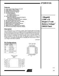 datasheet for AT29BV010A-20JC by ATMEL Corporation