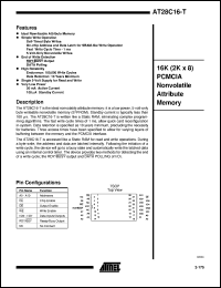 datasheet for AT28C16-15TC by ATMEL Corporation