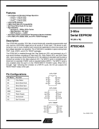 datasheet for AT93C46A-10PC by ATMEL Corporation