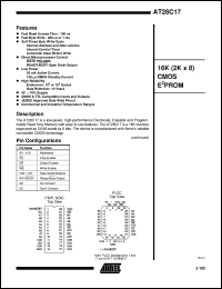 datasheet for AT28C17E-15JC by ATMEL Corporation