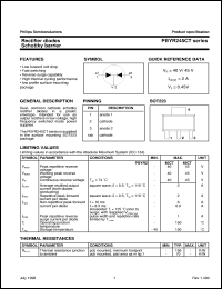 datasheet for PBYR245CT by Philips Semiconductors