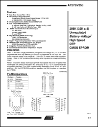 datasheet for AT27BV256-70JC by ATMEL Corporation