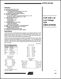 datasheet for AT27LV512A-90JC by ATMEL Corporation