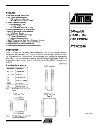 datasheet for AT27C2048-90JC by ATMEL Corporation